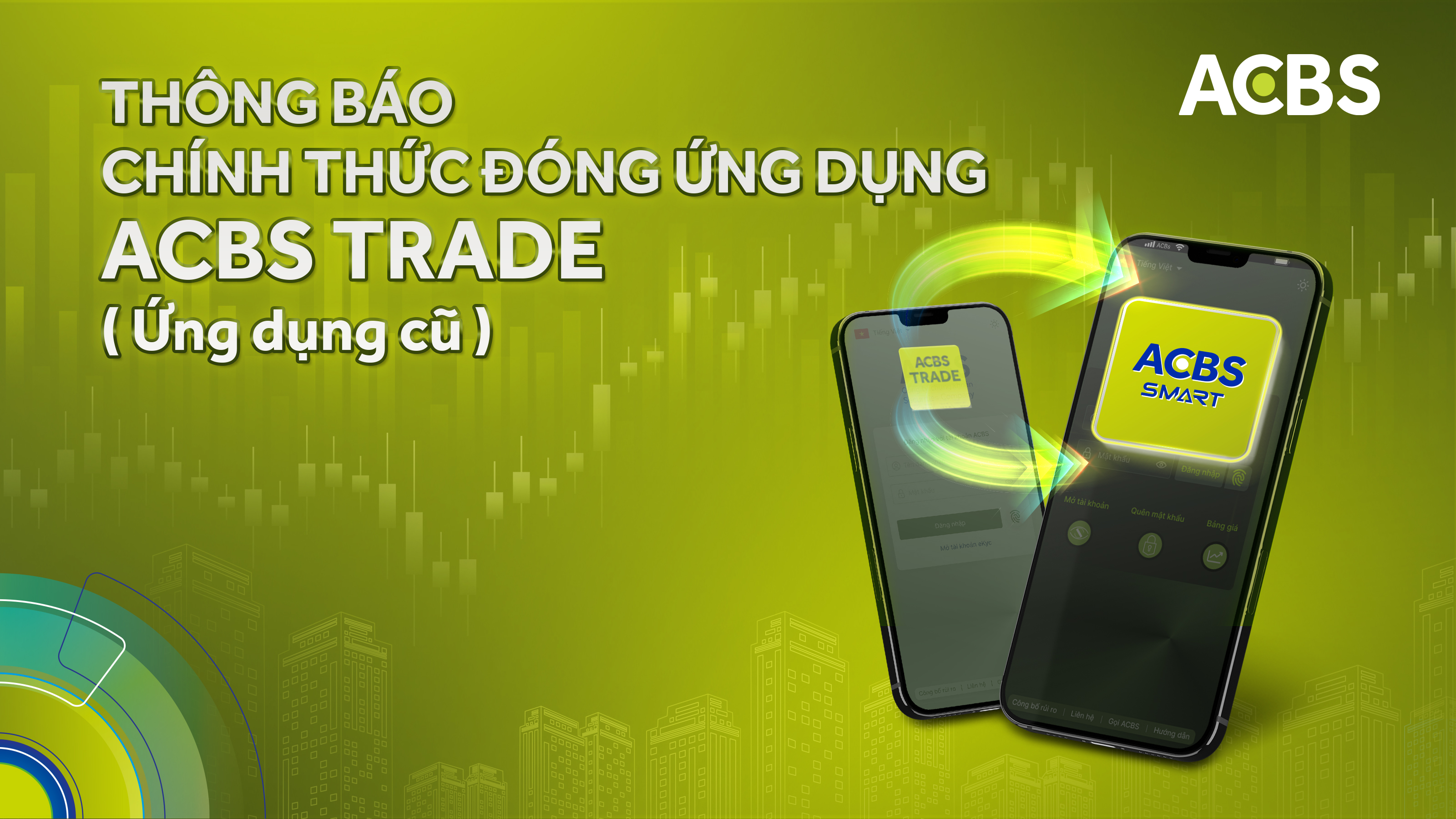 THÔNG BÁO CHÍNH THỨC ĐÓNG ỨNG DỤNG ACBS TRADE (ứng dụng cũ)