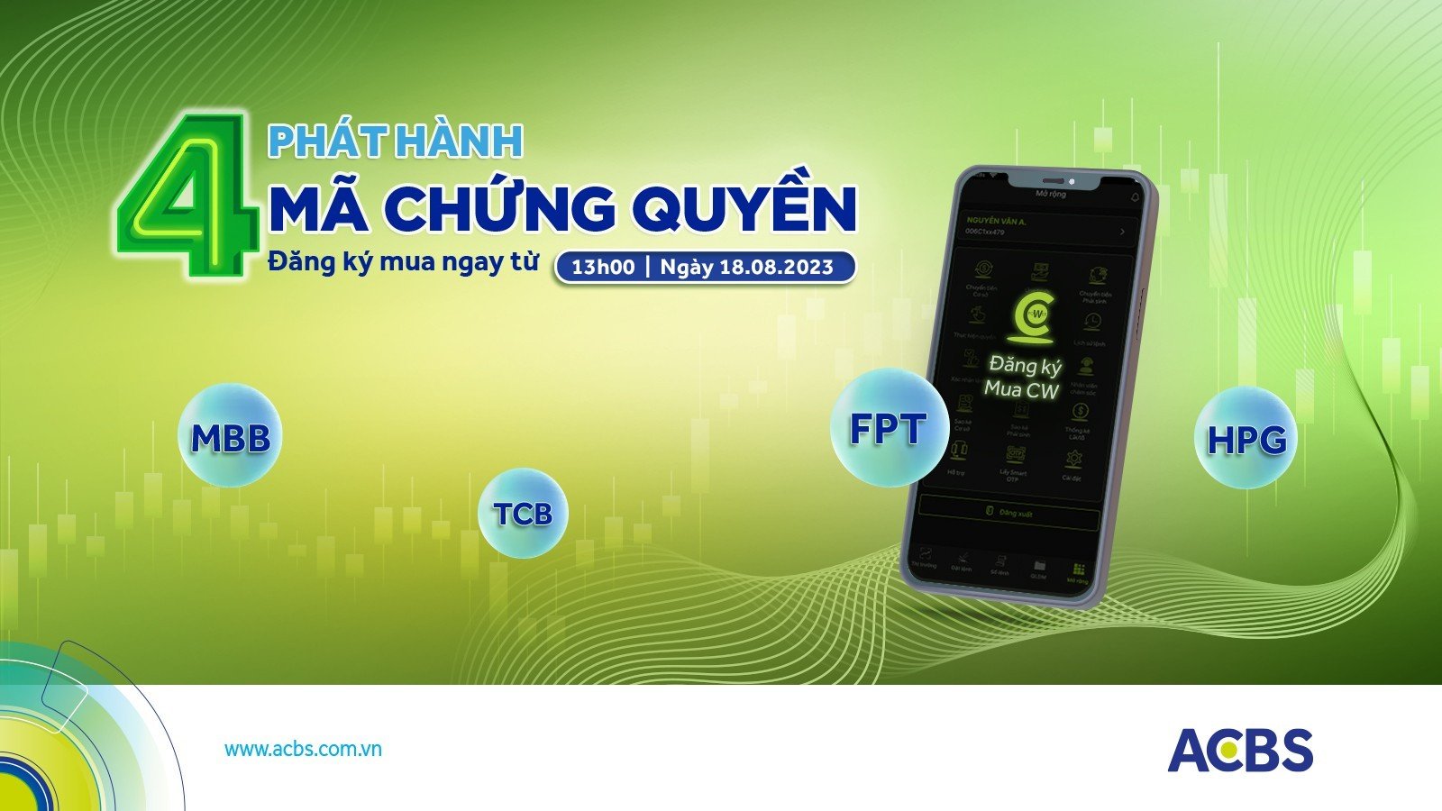 ACBS THÔNG BÁO PHÁT HÀNH CHỨNG QUYỀN ĐỢT 3 NĂM 2023