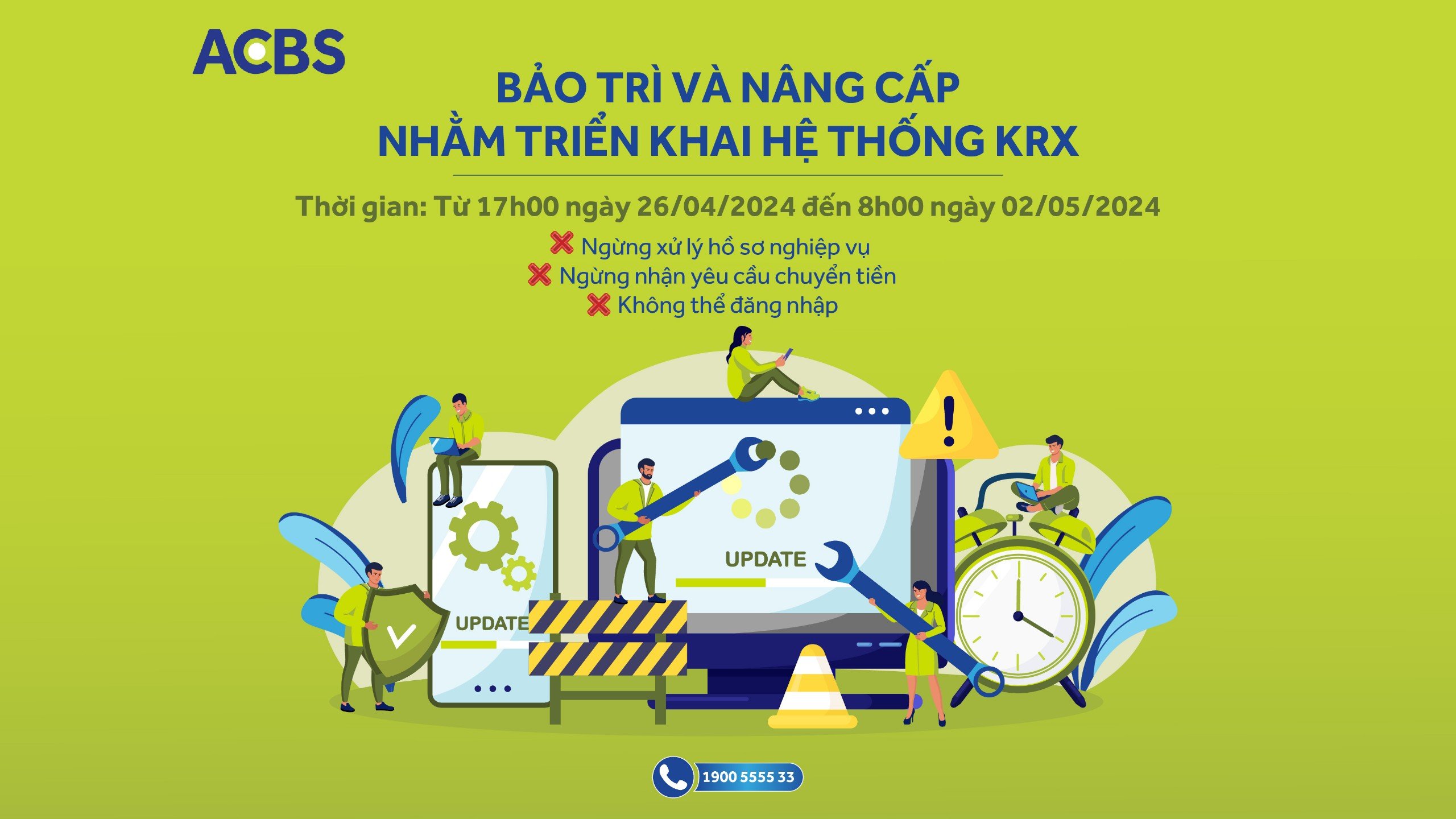 THÔNG BÁO BẢO TRÌ VÀ NÂNG CẤP NHẰM TRIỂN KHAI HỆ THỐNG KRX