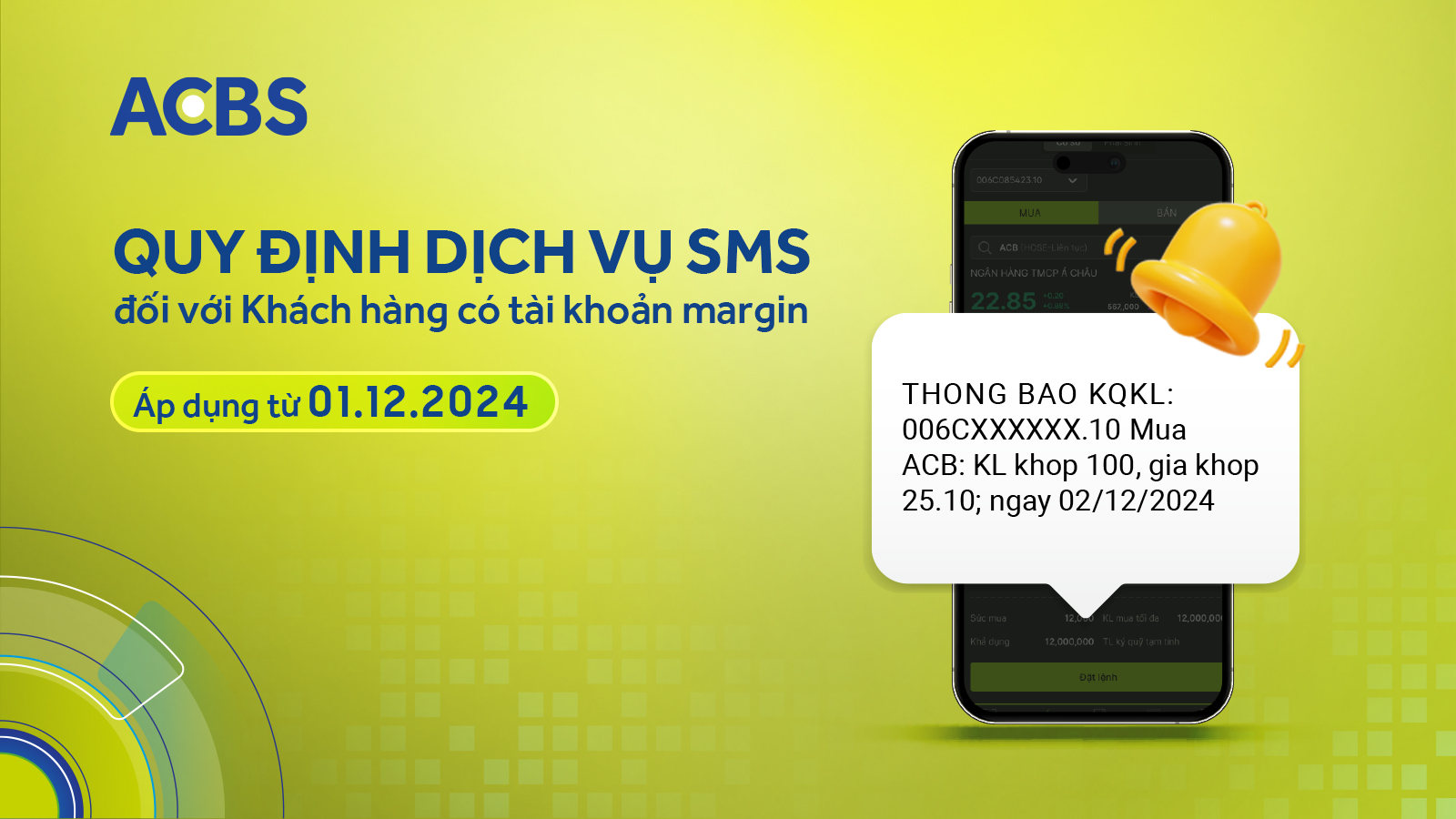 QUY ĐỊNH SỬ DỤNG DỊCH VỤ SMS ĐỐI VỚI KH CÓ TÀI KHOẢN GIAO DỊCH KÝ QUỸ