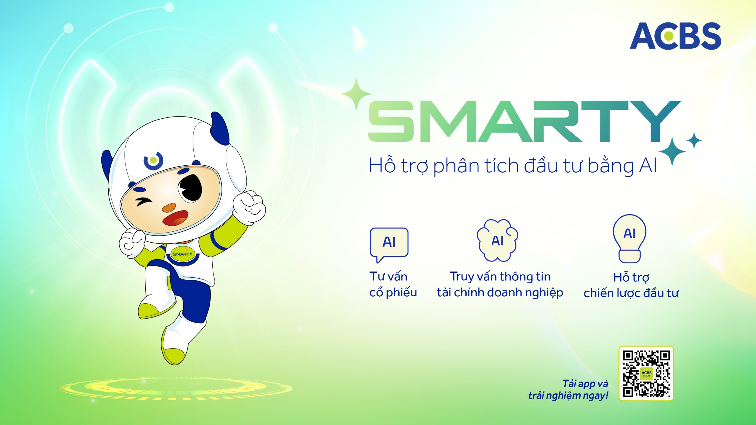 ACBS chính thức giới thiệu AI SMARTY, trợ lý ảo hỗ trợ phân tích đầu tư bằng trí tuệ nhân tạo, tích hợp ngay trên ứng dụng giao dịch ACBS SMART